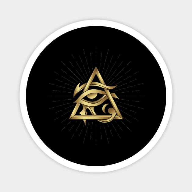 Esoteric Egyptian Eye Sacred Geometry Occultism Magnet by Foxxy Merch